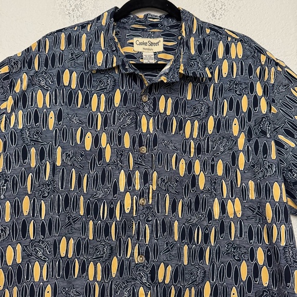 Cooke Street Honolulu Short Sleeve Surfboard Print Hawaiian Shirt Size XL - Picture 2 of 11